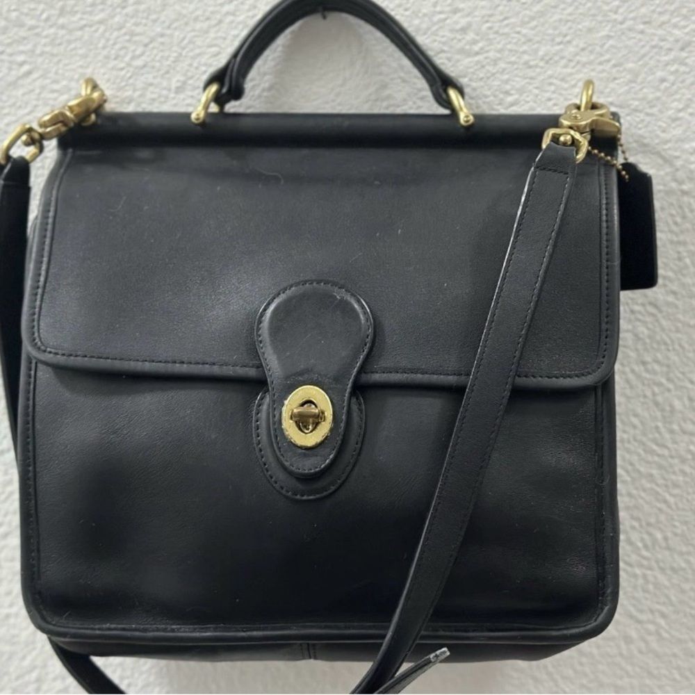 Coach Willis Bag M0651-F09927 Black Leather w Adjustable Strap & Hangtag
